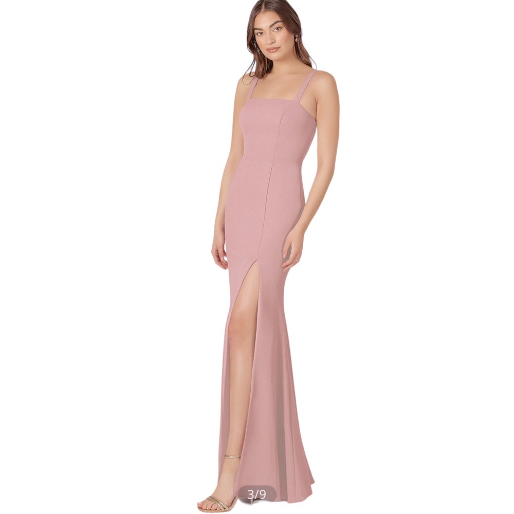 Azazie GIANETTA Mermaid Bridesmaid Side Slit Crepe Dress (short girl friendly!)